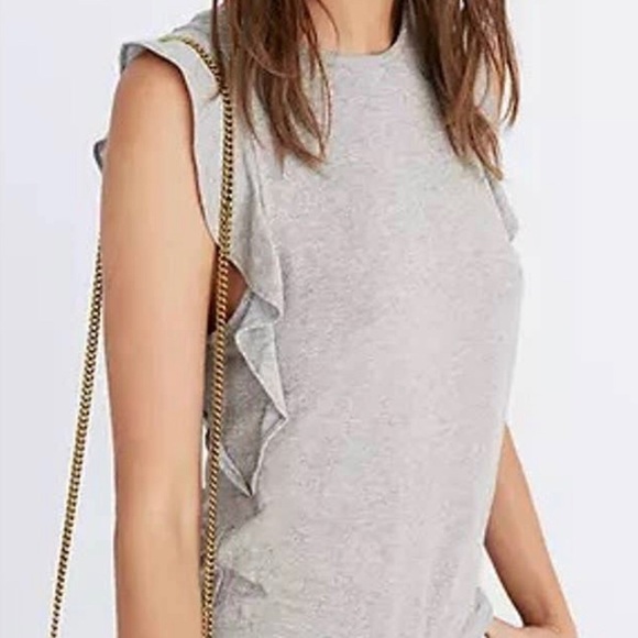 SUMMER CLOSEOUT ☀️ \Madewell\• Glitter Thread Ruffled Tank - Picture 2 of 14